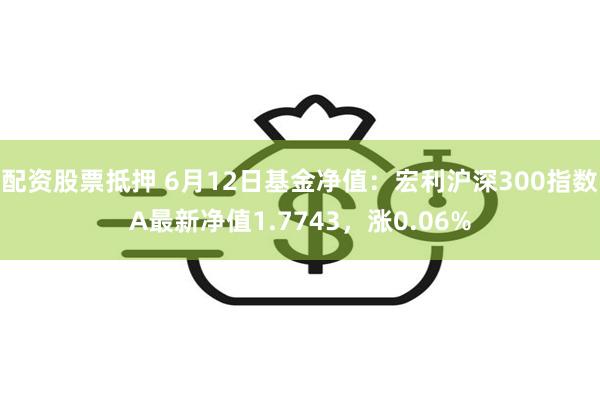 配资股票抵押 6月12日基金净值：宏利沪深300指数A最新净值1.7743，涨0.06%