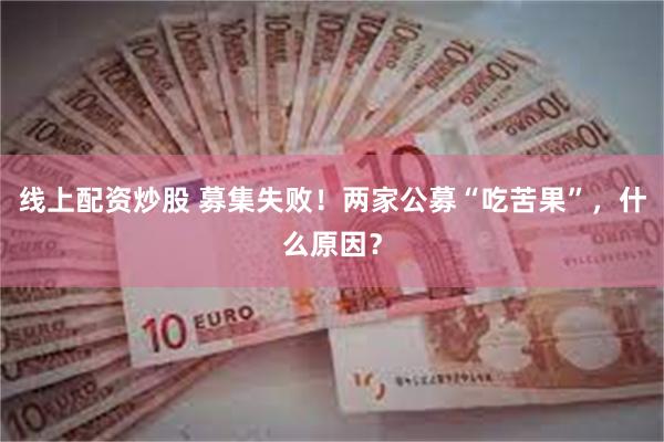 线上配资炒股 募集失败！两家公募“吃苦果”，什么原因？