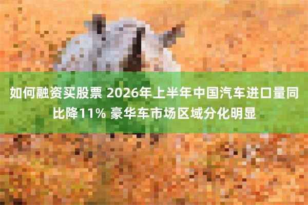 如何融资买股票 2026年上半年中国汽车进口量同比降11% 豪华车市场区域分化明显